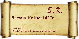 Straub Krisztián névjegykártya